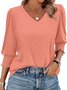 V Neck Casual Cotton Shirt