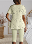 Abstract Polka Dots Crew Neck Casual Two-Piece Set