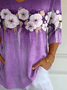 Women's Alzheimer's Disease Floral Print V-Neck T-Shirt