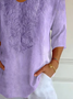 Women's Alzheimer's Disease Floral Print V-Neck T-Shirt
