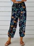 Women's  Elastic Waist H-Line Baggy Pants Daily Going Out Pants White Vintage Printing Geometric Spring/Fall Pants