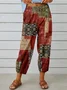 Women's  Elastic Waist H-Line Baggy Pants Daily Going Out Pants White Vintage Printing Geometric Spring/Fall Pants