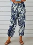 Women's  Elastic Waist H-Line Baggy Pants Daily Going Out Pants White Vintage Printing Geometric Spring/Fall Pants