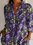 Women's Alzheimer's Floral Print Casual Long Sleeve Shirt