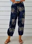 Women's  Elastic Waist H-Line Baggy Pants Daily Going Out Pants White Vintage Printing Geometric Spring/Fall Pants