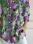 Women's Alzheimer's Floral Print Casual Long Sleeve Shirt