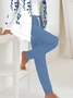 Women's Printing Floral Daily Going Out Two-Piece Set Blue Casual Spring/Fall Coat With Pants Matching Set