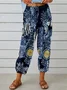 Women's  Elastic Waist H-Line Baggy Pants Daily Going Out Pants White Vintage Printing Geometric Spring/Fall Pants