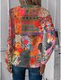 Print Casual V Neck Long Sleeve T-Shirt