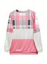 Long Sleeve Front Center Zip Plaid Sweatshirt