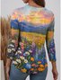 Casual Long Sleeve Round Neck T-Shirt