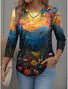 Casual Long Sleeve Round Neck T-Shirt