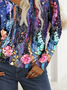 Print Casual V Neck Long Sleeve T-Shirt