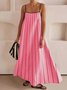 Women's Sleeveless Summer Khaki Plain Split Joint Square Neck Daily Going Out Vintage Maxi A-Line Tank Dress