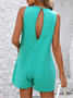 Women's H-Line Overall Crew Neck Daily Going Out Casual Split Joint Plain Summer Long Jumpsuit Romper