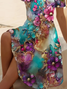 Women's Short Sleeve Summer As Picture Floral Printing V Neck Daily Going Out Casual Midi A-Line Fit & Flare Dress Dress
