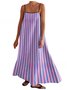 Women's Sleeveless Summer Khaki Plain Split Joint Square Neck Daily Going Out Vintage Maxi A-Line Tank Dress