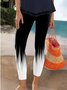 Women's Elegant Resort Vintage Full Length Art Stripe Leggings