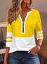 Cotton-Blend Vintage Multicolor Block T-Shirt