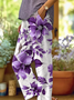 Women's  H-Line Baggy Pants Daily Going Out Pants White Casual Printing Floral Spring/Fall Pants