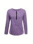 V Neck Cotton-Blend Loose Vintage T-Shirt