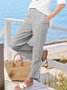 Women's  Elastic Waist H-Line Wide Leg Pants Daily Going Out Pants Blue Casual Split Joint Striped Spring/Fall Pants