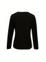 V Neck Cotton-Blend Loose Vintage T-Shirt