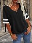 Simple Striped Cotton Loose T-Shirt