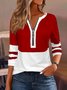 Cotton-Blend Vintage Multicolor Block T-Shirt