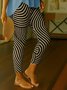 Women's Elegant Resort Vintage Full Length Art Stripe Leggings