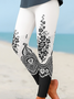 Women's Elegant Resort Vintage Full Length Lace Floral Leggings
