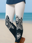 Women's Elegant Resort Vintage Full Length Lace Floral Leggings