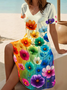 Women's Short Sleeve Summer As Picture Floral Printing V Neck Daily Going Out Casual Midi A-Line Fit & Flare Dress Dress
