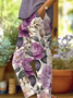 Women's  H-Line Baggy Pants Daily Going Out Pants Purple Casual Printing Floral Spring/Fall Pants