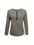 V Neck Cotton-Blend Loose Vintage T-Shirt