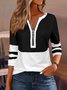 Cotton-Blend Vintage Multicolor Block T-Shirt