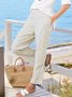 Women's  Elastic Waist H-Line Wide Leg Pants Daily Going Out Pants Blue Casual Split Joint Striped Spring/Fall Pants