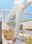 Women's  Elastic Waist H-Line Wide Leg Pants Daily Going Out Pants Blue Casual Split Joint Striped Spring/Fall Pants
