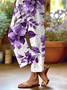 Women's  H-Line Baggy Pants Daily Going Out Pants White Casual Printing Floral Spring/Fall Pants