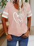 Cotton Loose V Neck Simple T-Shirt