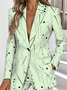 Lapel Collar Lady Romance Abstract Polka Dots Blazer