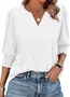Regular Fit V Neck Geometric Casual T-Shirt