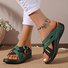 Contrast Stitching Summer Simple Pu Slide Sandals
