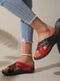 Contrast Stitching Summer Simple Pu Slide Sandals