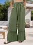 Women's  Elastic Waist H-Line Wide Leg Pants Daily Going Out Pants Blue Casual Split Joint Plain Spring/Fall Pants
