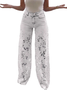 High waist wide leg pants for women fashionable temperament versatile hollow lace splicing denim drape pants