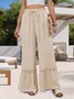 Women's  Elastic Waist H-Line Wide Leg Pants Daily Going Out Pants Blue Casual Split Joint Plain Spring/Fall Pants