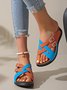 Contrast Stitching Summer Simple Pu Slide Sandals