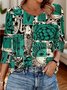Casual Animal V Neck T-Shirt
