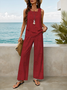 Women's Floral Print Casual Vest and Pants Two-Piece Set